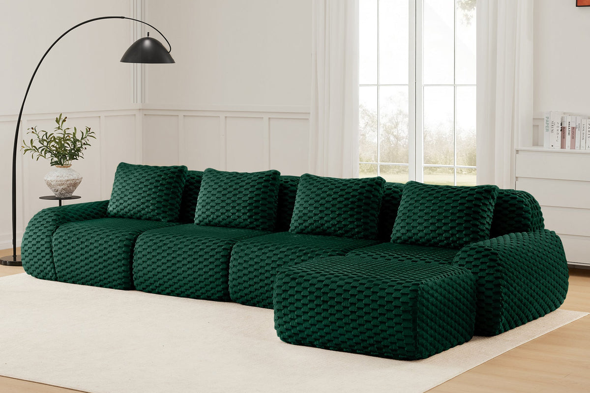 LAURENT 146" 4-Seater Sofa with 1 Ottoman