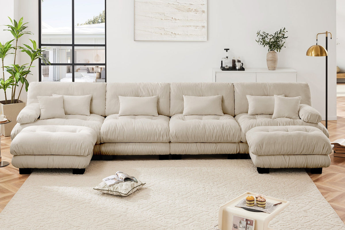 CLOUDIES 173" 4 Seater Sofa with 2 Ottomans