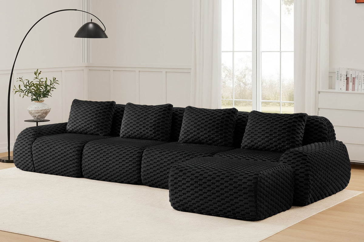 LAURENT 146" 4-Seater Sofa with 1 Ottoman