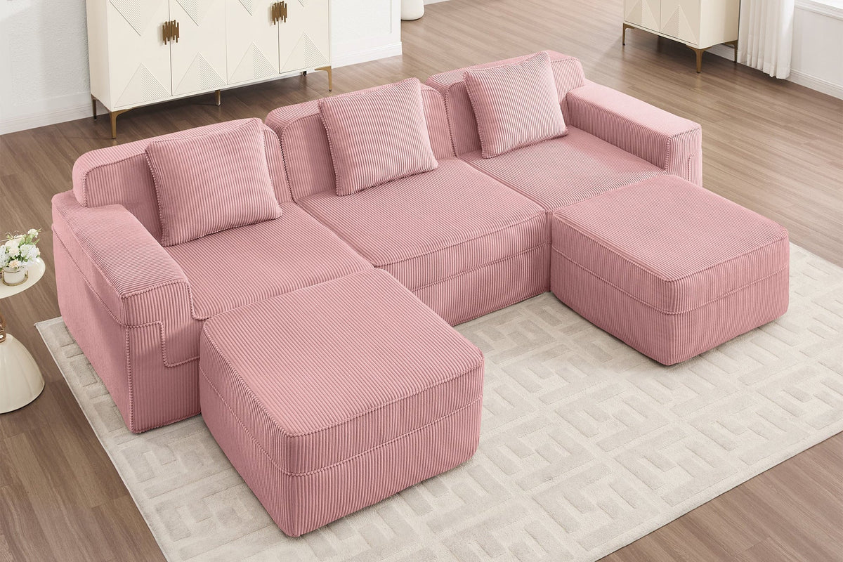 MARTHA 117" 3-Seater Sofa with 2 Ottomans