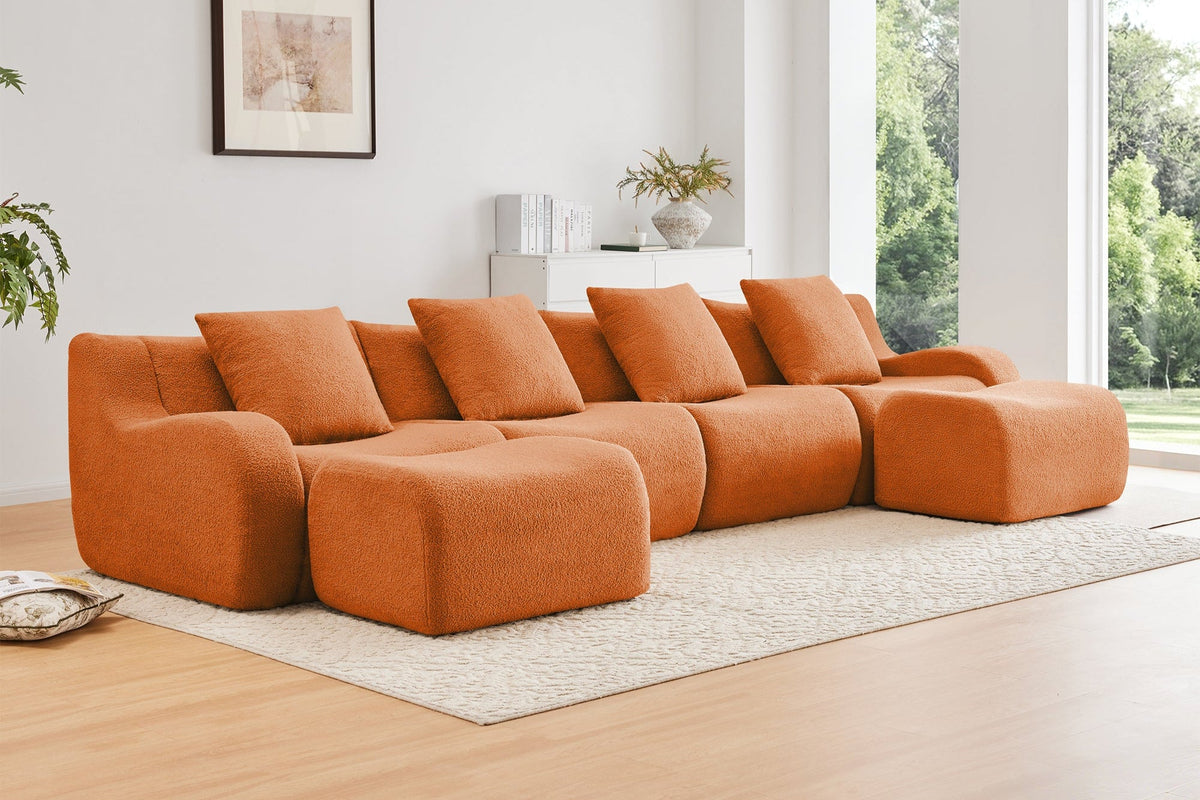 ROMA 148" 4-Seater Sofa with 2 Ottomans
