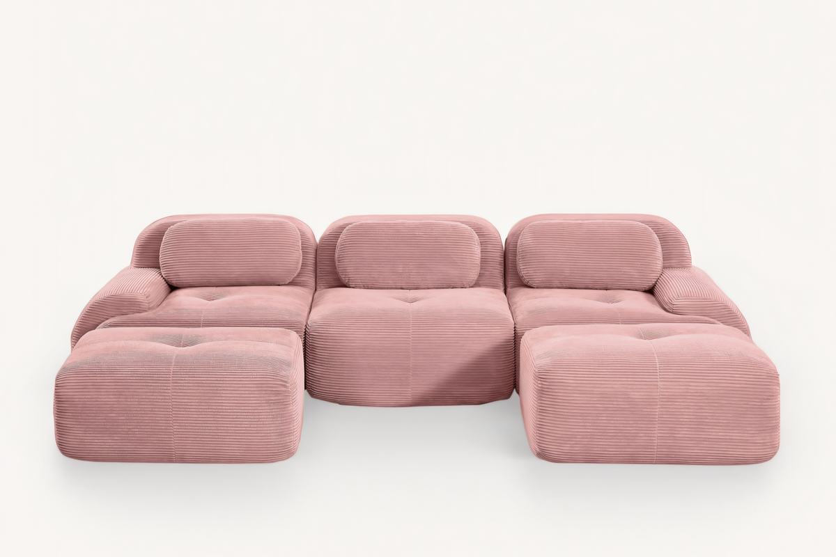 MIA 117&#39;&#39; 3-Seater Sofa with 2 Ottomans