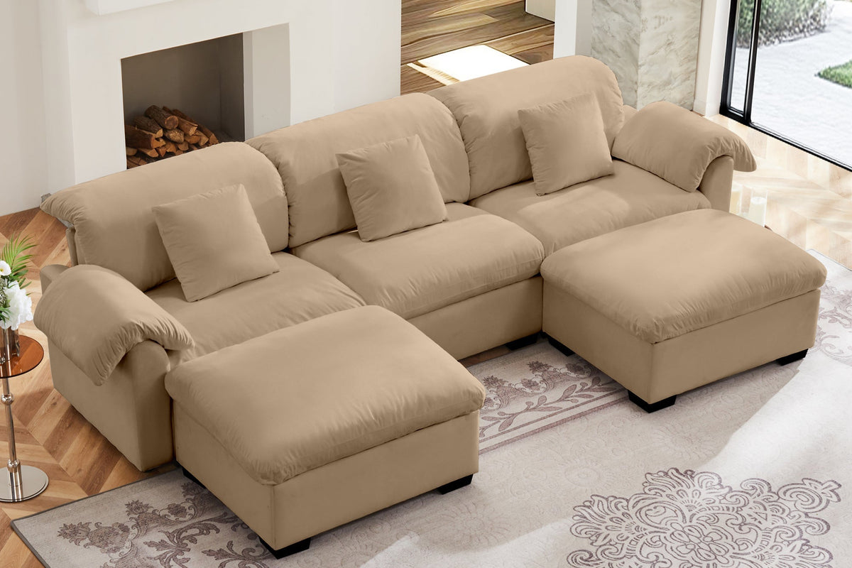 Parris 119&quot; Sofa 3 Seater With 2 Ottoman