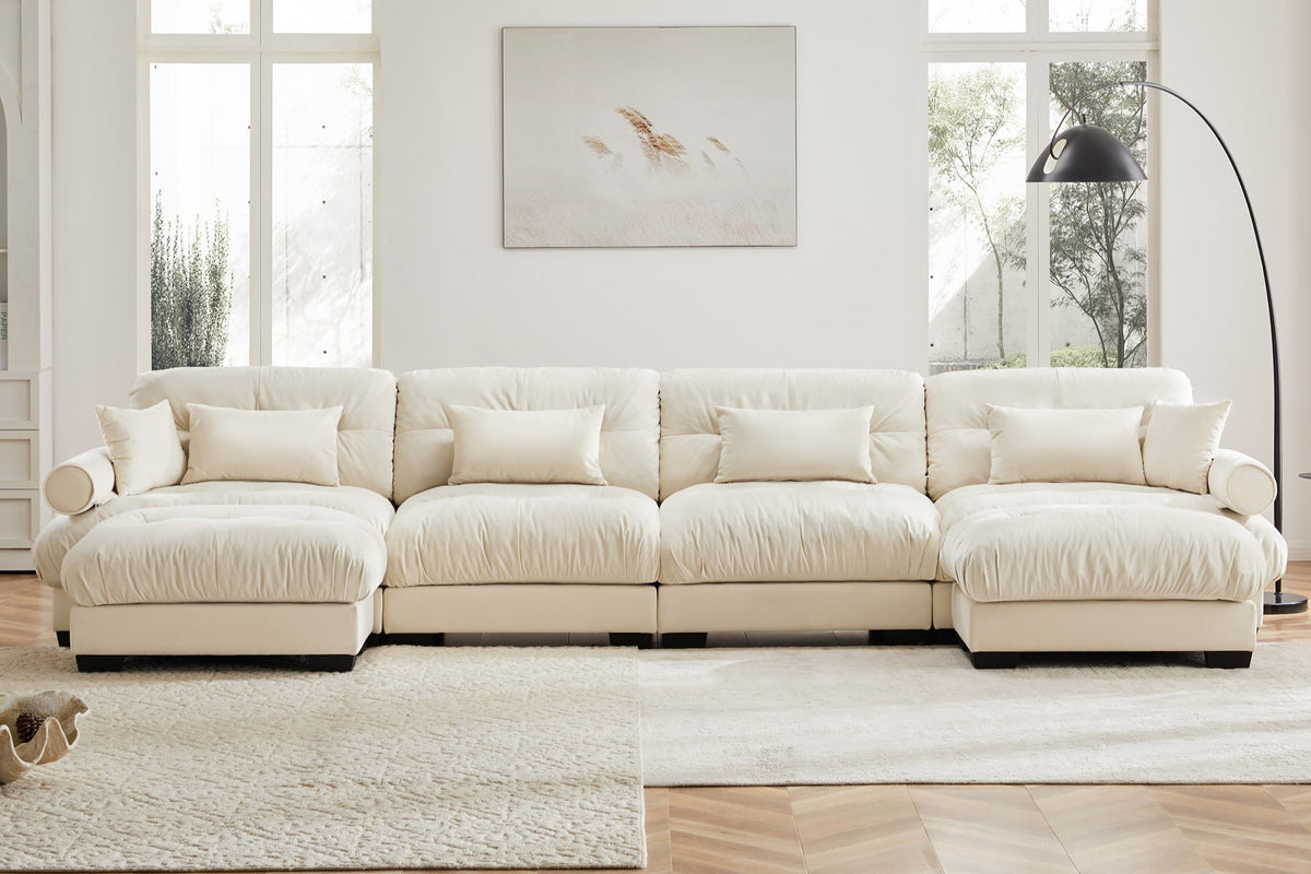 CLOUDIES 173&quot; 4 Seater Sofa with 2 Ottomans