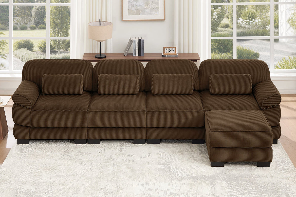MASON 132" 4-Seater Sofa with 1 Ottoman