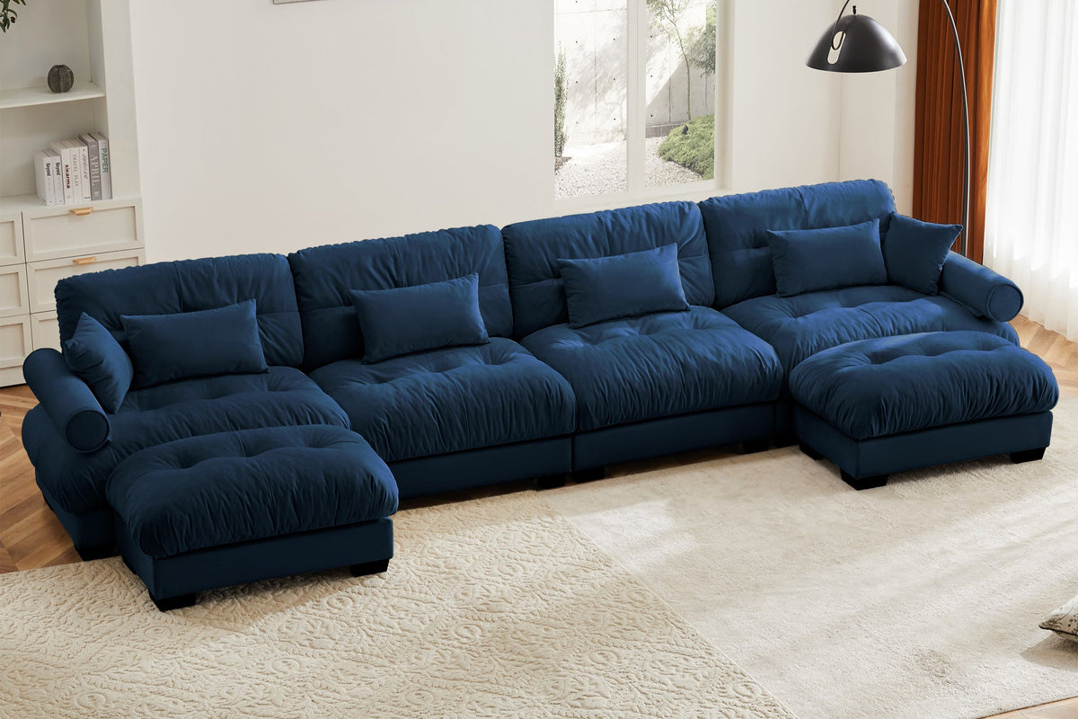 CLOUDIES 173&quot; 4 Seater Sofa with 2 Ottomans