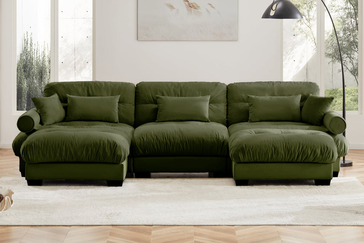 CLOUDIES 134&quot; 3 Seater Sofa with 2 Ottomans