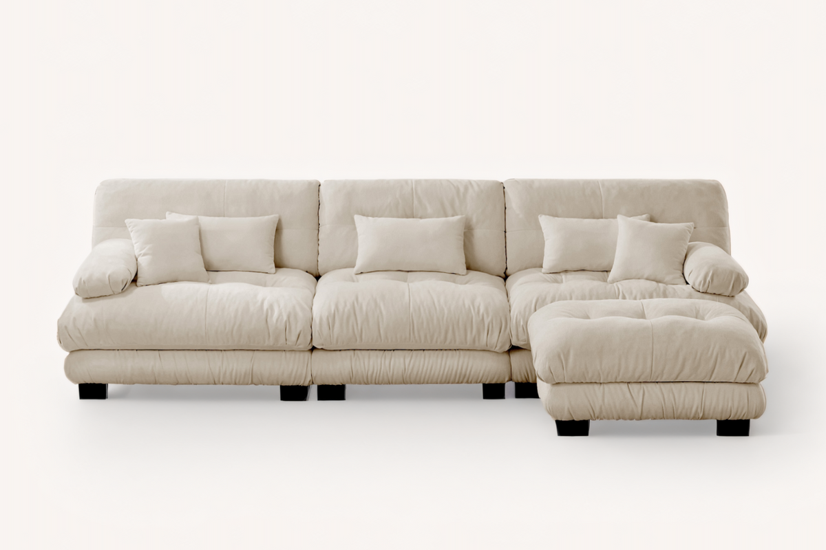CLOUDIES 134" 3 Seater Sofa with 1 Ottoman
