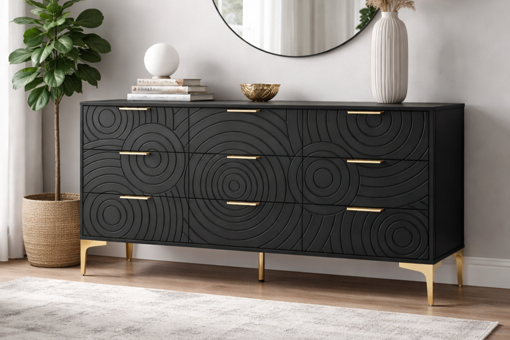 DREVIK 62" 9 Drawer Dresser