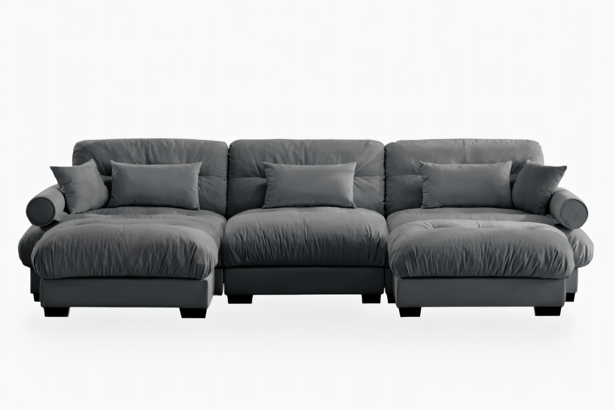 CLOUDIES 134&quot; 3 Seater Sofa with 2 Ottomans