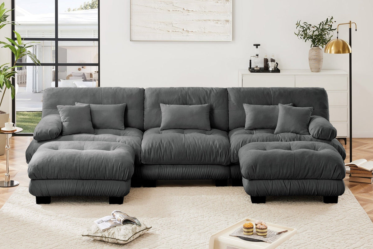 CLOUDIES 134" 3 Seater Sofa with 2 Ottomans