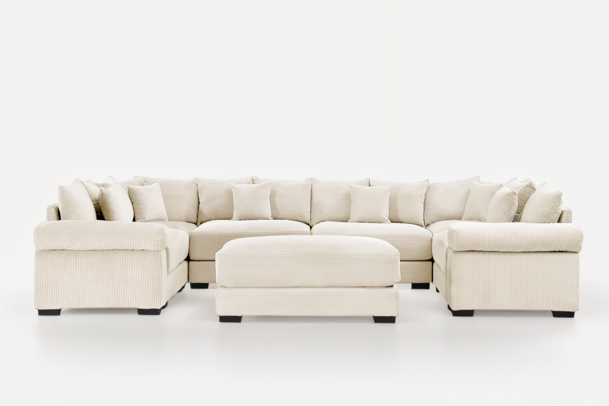 DESEO 137&quot; Sectional Sofa with Ottoman