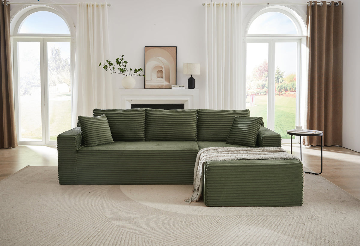 NOUVA 103" Corduroy Right Chaise Sofa