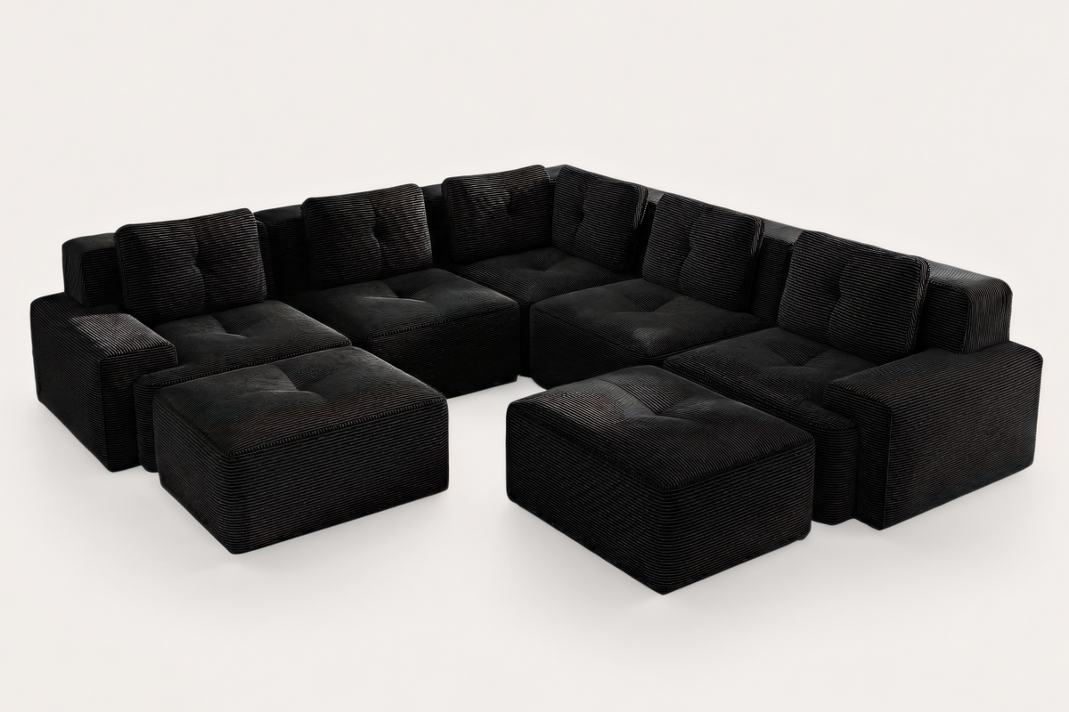 CORDELIA 116" 5-Seater Sectional with 2 Ottomans