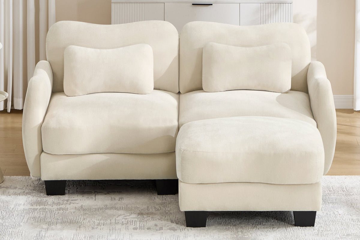 WAVE 81" Loveseat Sofa With 1 Ottoman