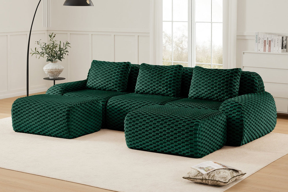 LAURENT 114" 3-Seater Sofa with 2 Ottomans