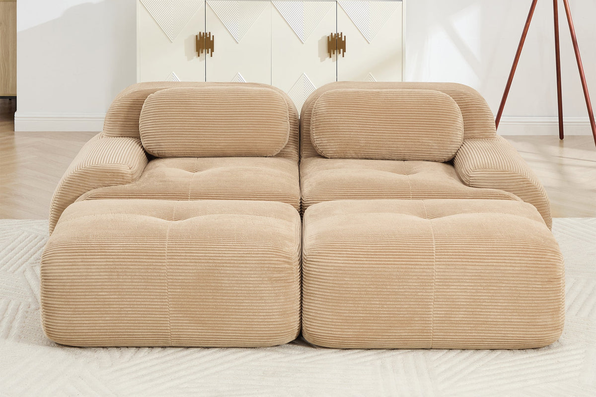 MIA 82&#39;&#39; Loveseat with 2 Ottomans