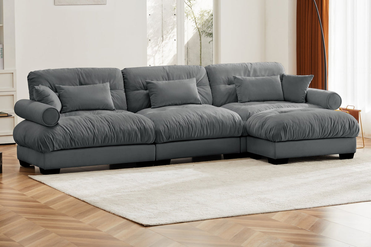 CLOUDIES 134&quot; 3 Seater Sofa with 1 Ottoman