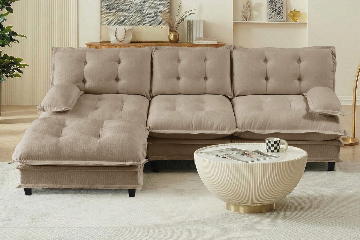 MARLOX 107" 3-Seater Sofa with 1 Ottoman