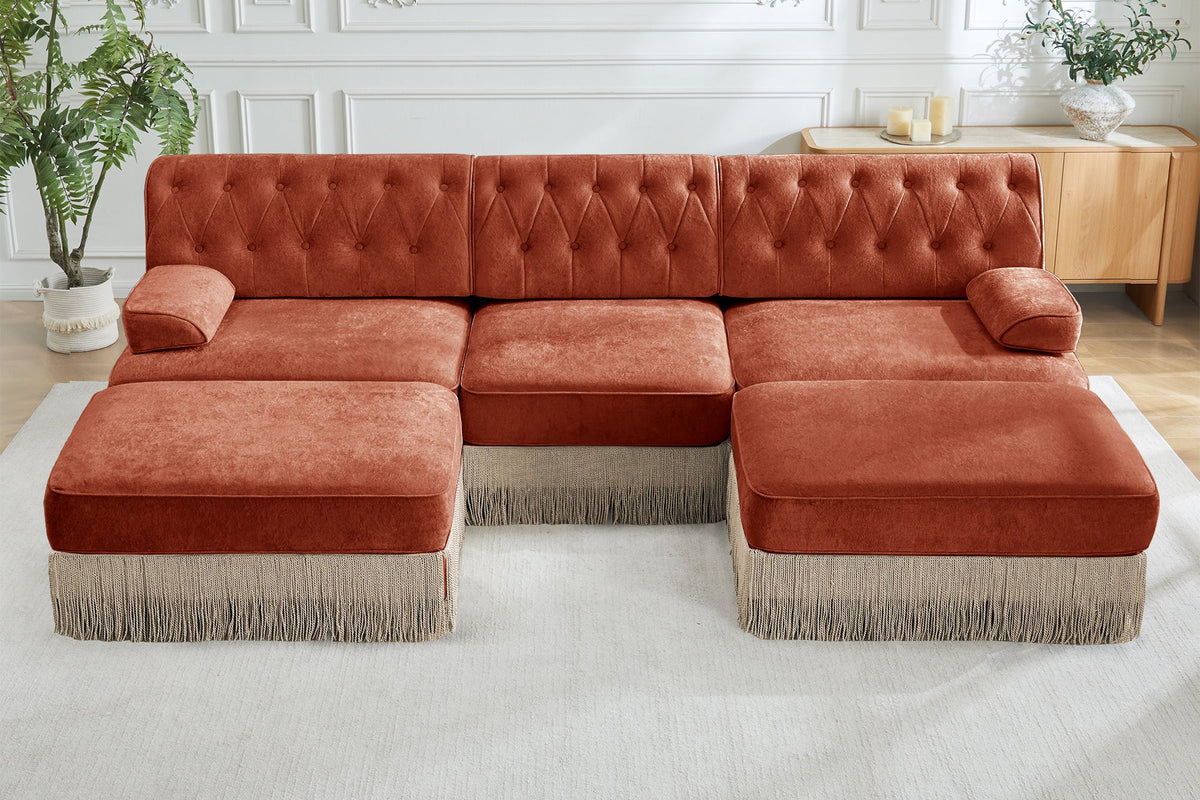 ELIZA 106" 3-Seater Sofa With 2 Ottomans