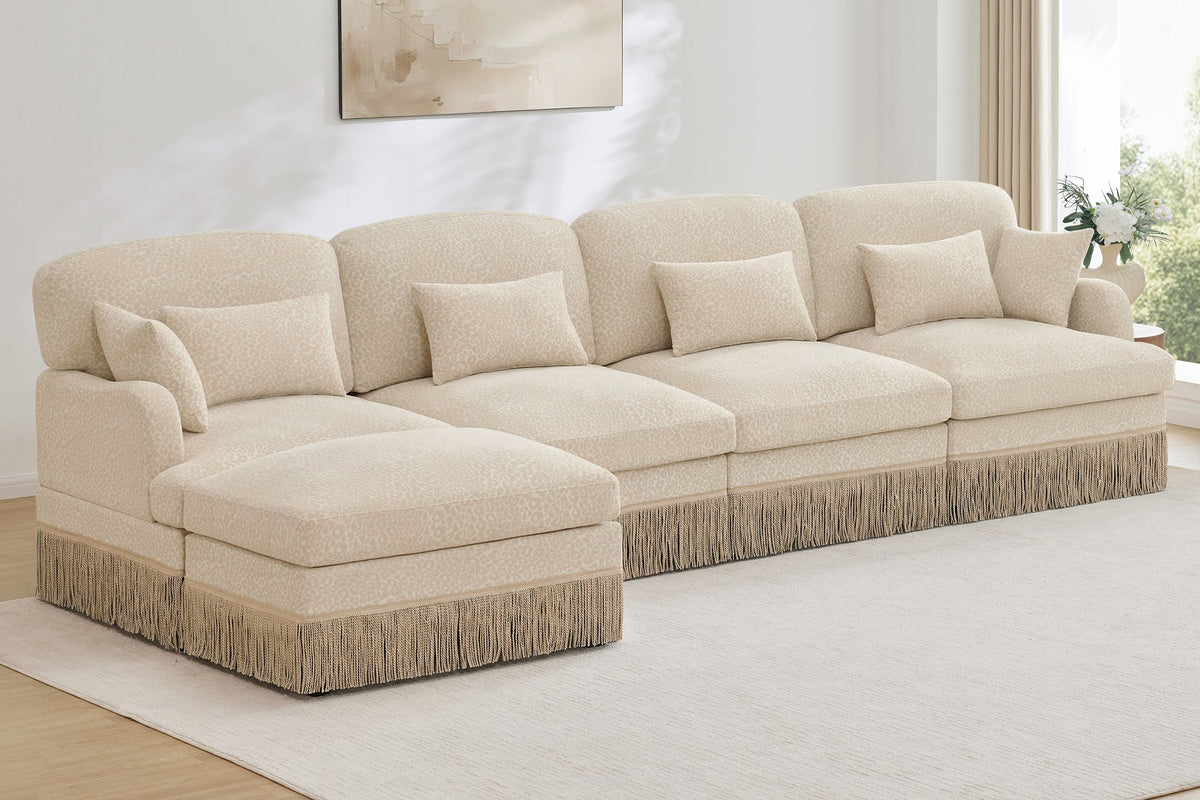 ORLAVO 131" 4-Seater Sofa With 1 Ottoman