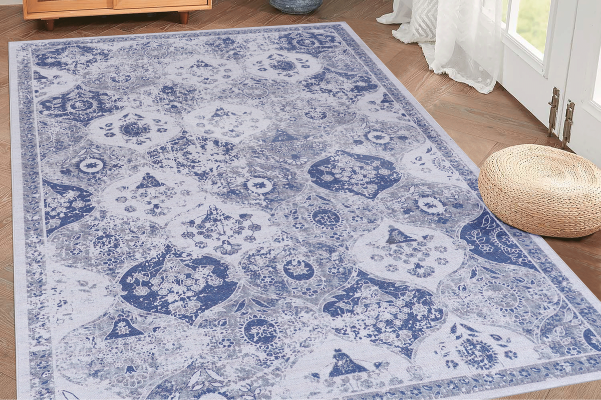 MAVAL 96"x60" Washable Area Rug