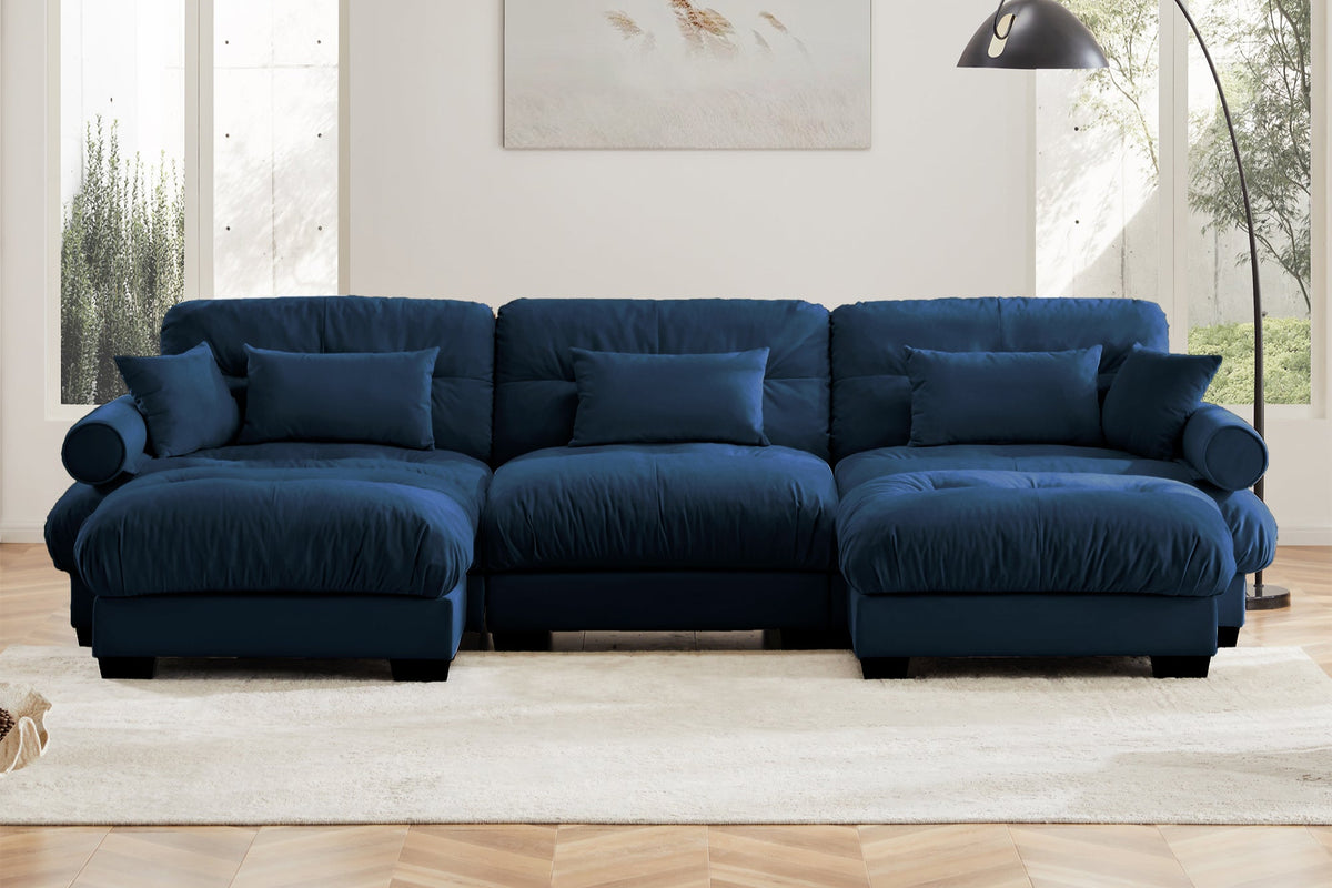 CLOUDIES 134&quot; 3 Seater Sofa with 2 Ottomans