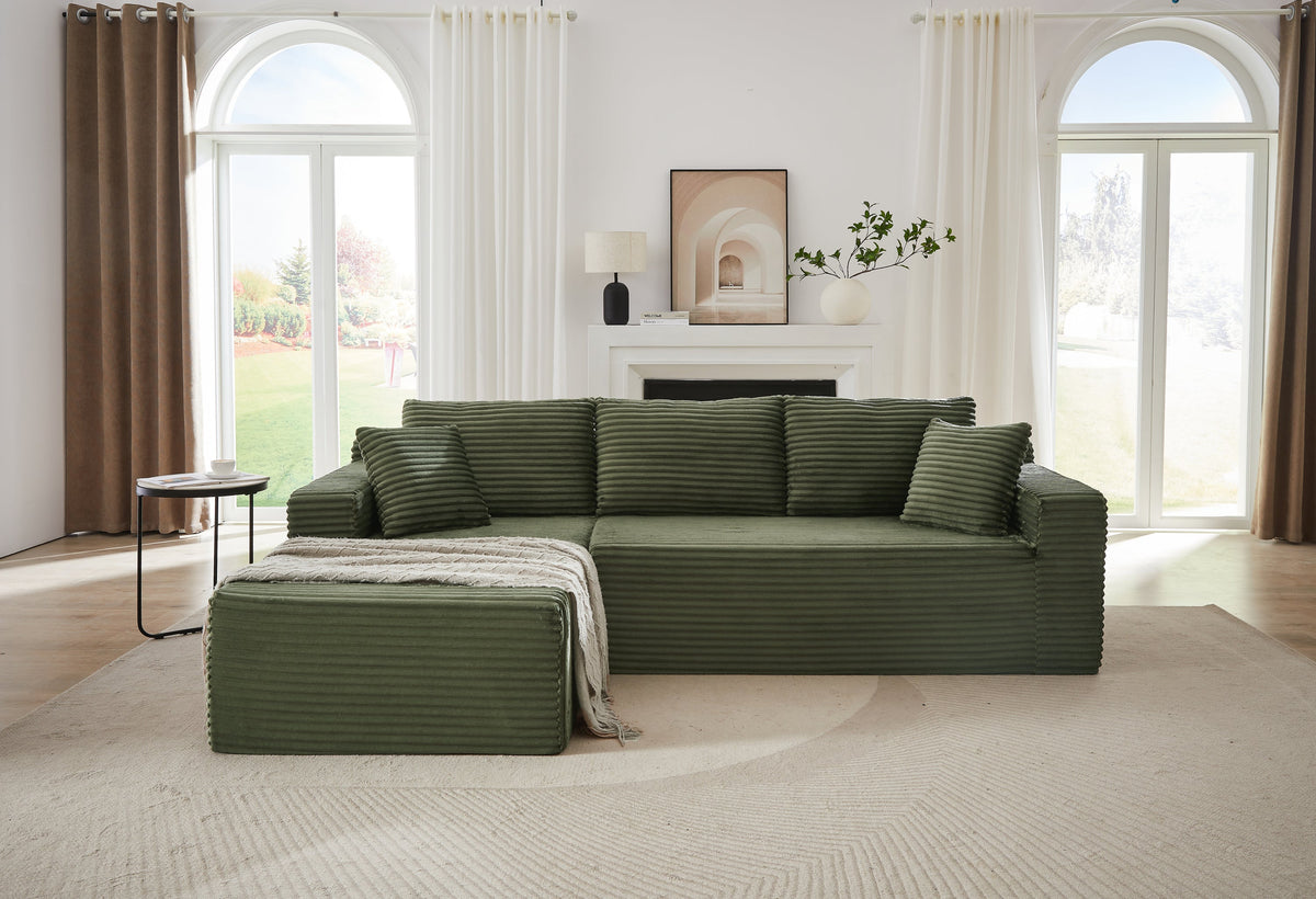 NOUVA 103" Corduroy Left Chaise Sofa