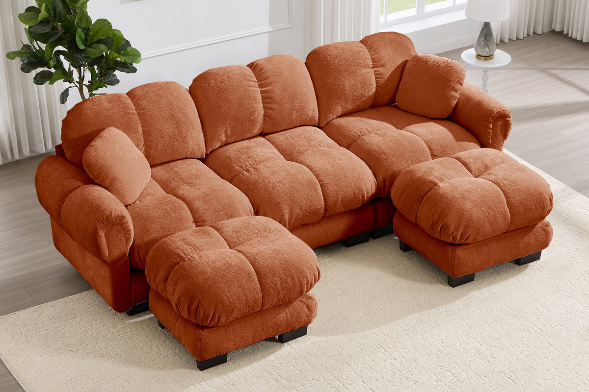 PRINCE 103" 3-Seater Sofa With 2 Ottomans