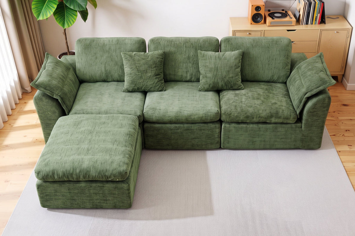 CEDARLY 98" 4-Seater Sofa with 1 Ottoman