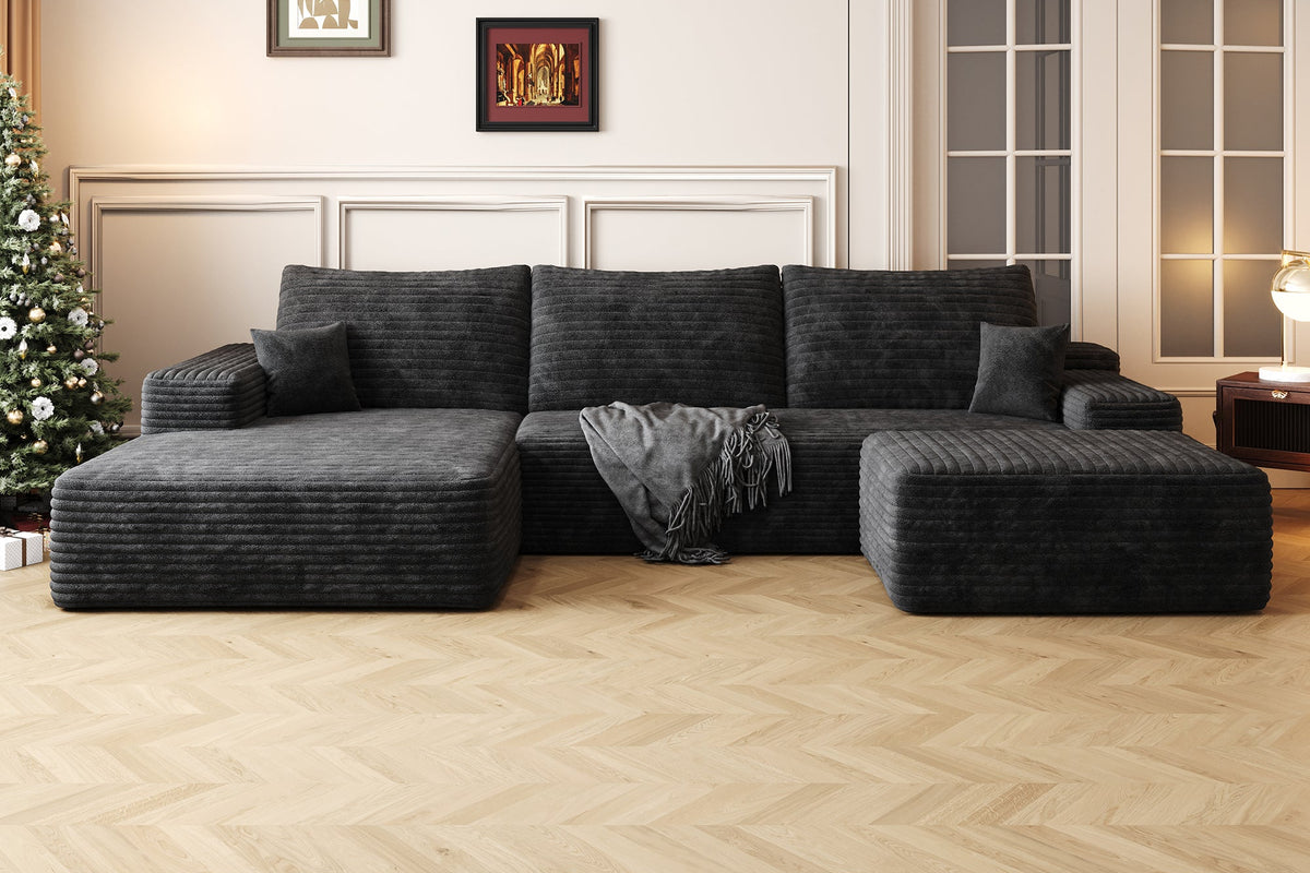 BERVIQO 107" Left Chaise Sofa with 1 Ottoman