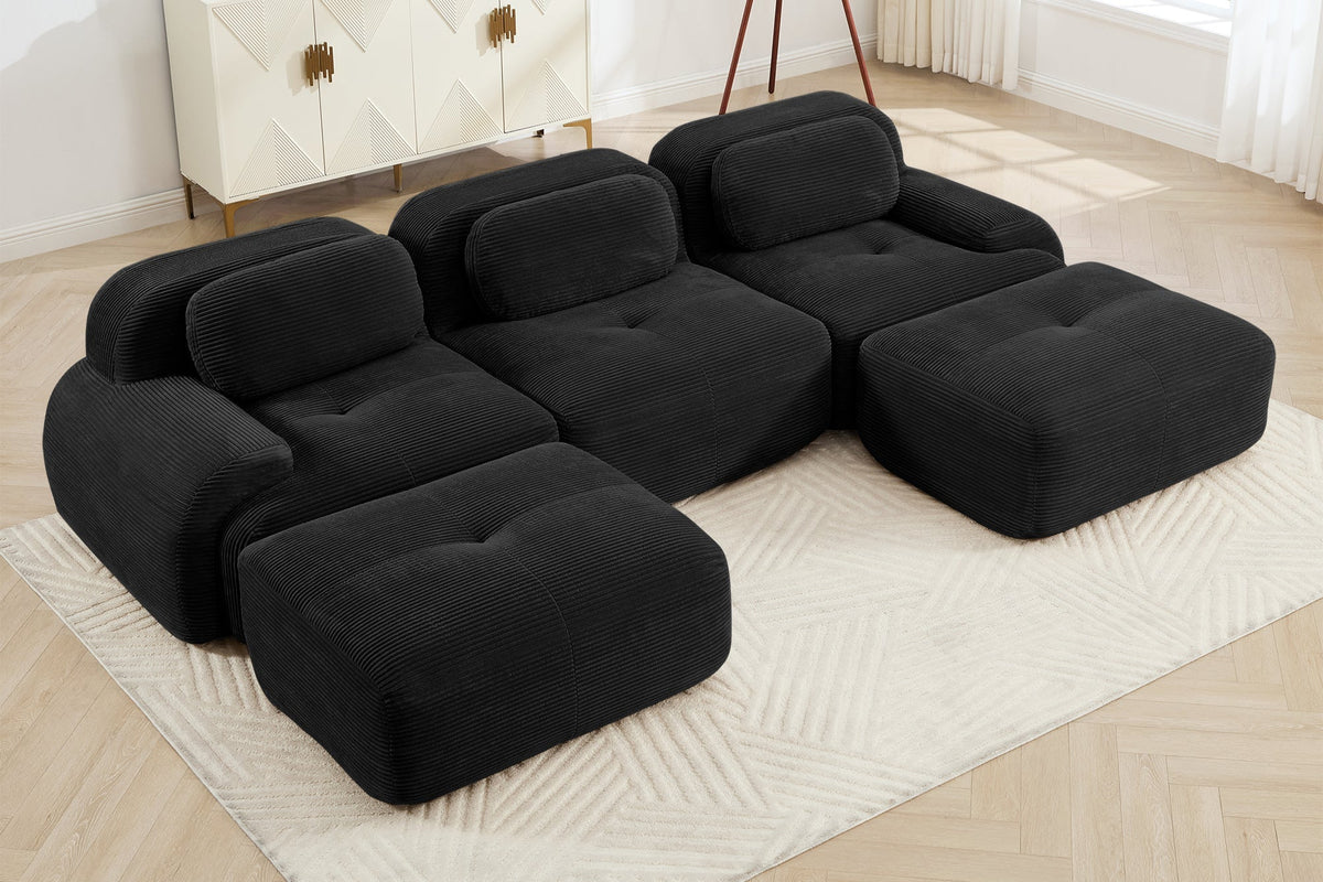 MIA 117&#39;&#39; 3-Seater Sofa with 2 Ottomans