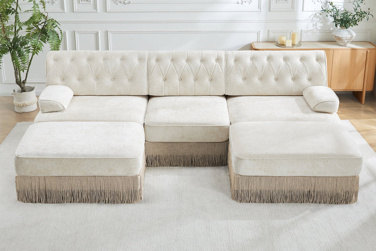 ELIZA 106" 3-Seater Sofa With 2 Ottomans