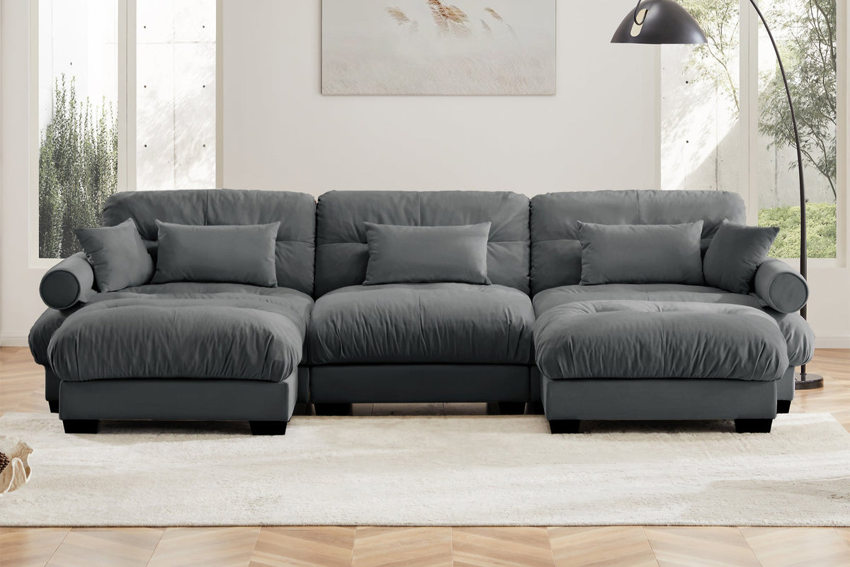 CLOUDIES 134&quot; 3 Seater Sofa with 2 Ottomans
