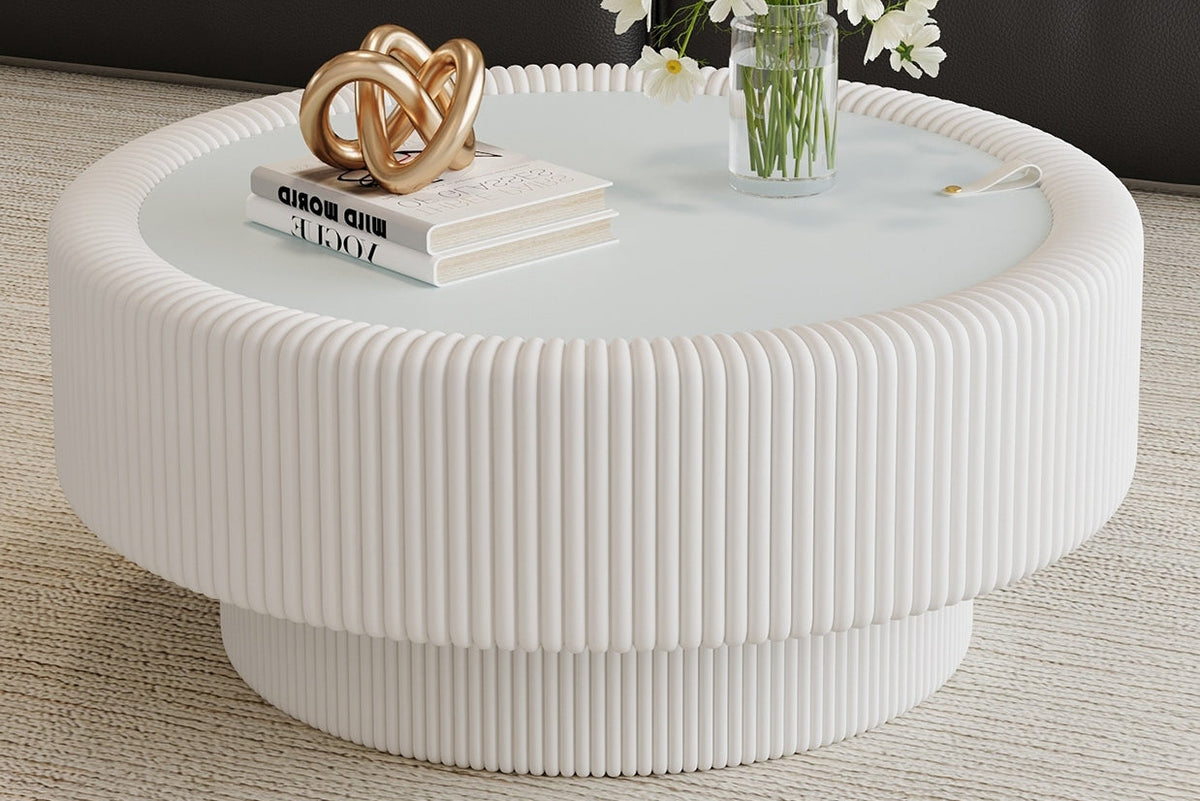 TYRLO 31" Round Fluted Coffee Table