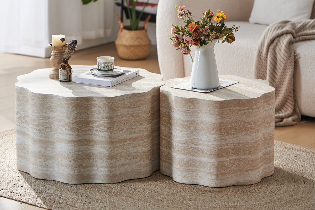 AURZEN 26" Round Nesting Coffee Table