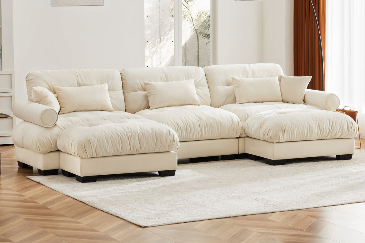 CLOUDIES 134&quot; 3 Seater Sofa with 2 Ottomans