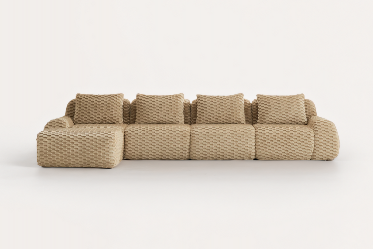 LAURENT 146" 4-Seater Sofa with 1 Ottoman