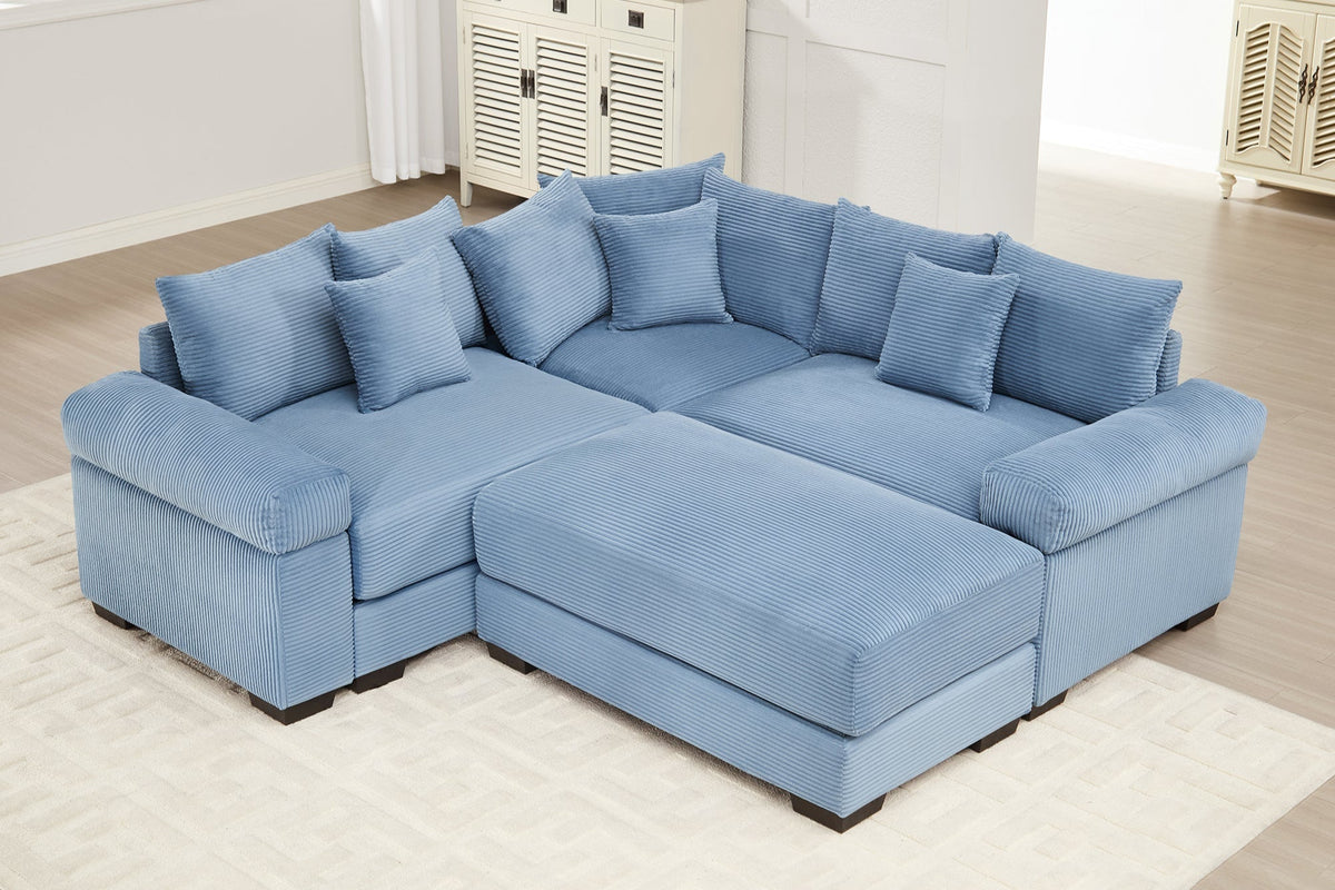 DESEO 158&quot; Sectional Sofa with Ottoman