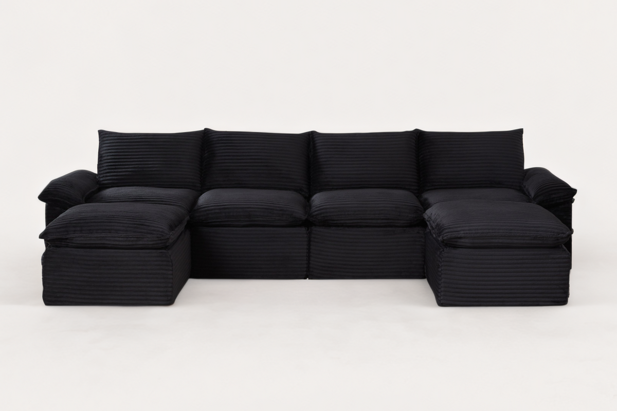 VELLO 141" 4-Seater Sofa with 2 Ottomans