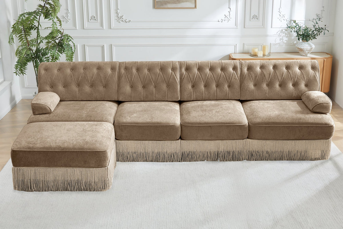 ELIZA 135" 4-Seater Sofa With 1 Ottoman