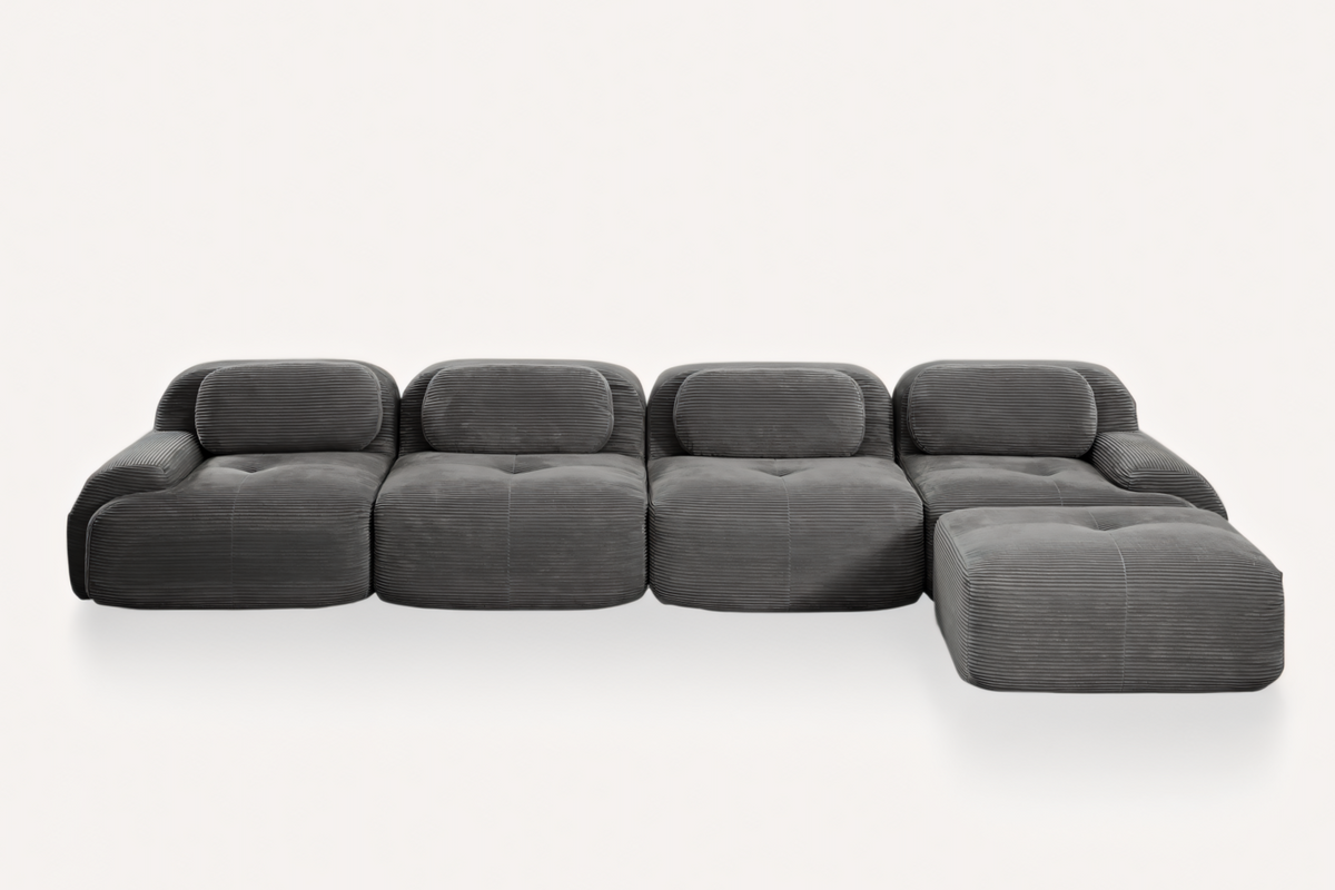 MIA 152&#39;&#39; 4-Seater Sofa with 1 Ottoman