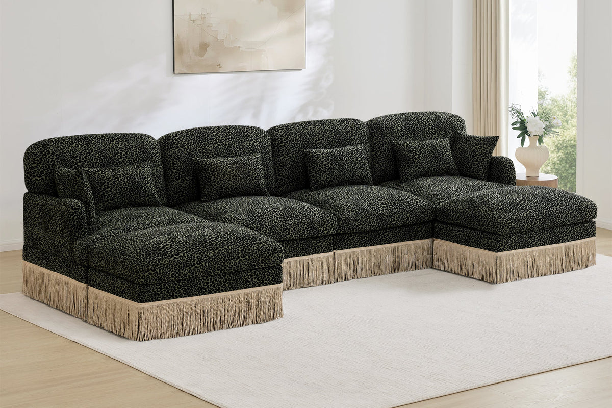 ORLAVO 131" 4-Seater Sofa With 2 Ottomans