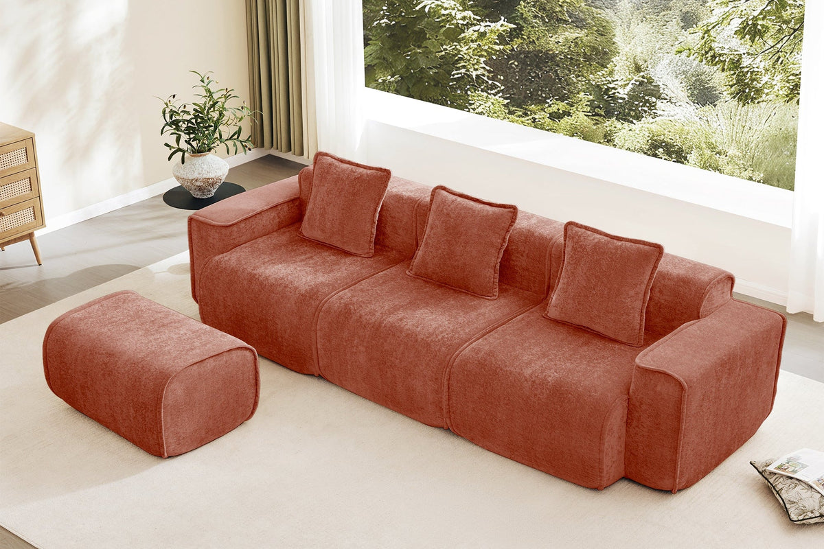 HARRISON 108" 3-Seater Sofa with 1 Ottoman