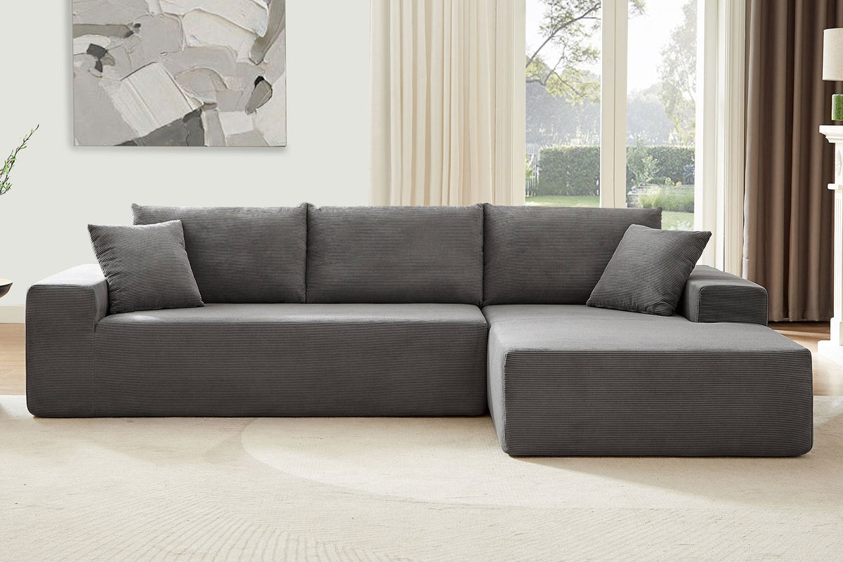 NOUVA 110&quot; Low Profile Corduroy Sectional