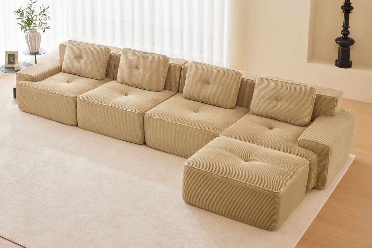 CORDELIA 153" 4-Seater Sofa with 1 Ottoman