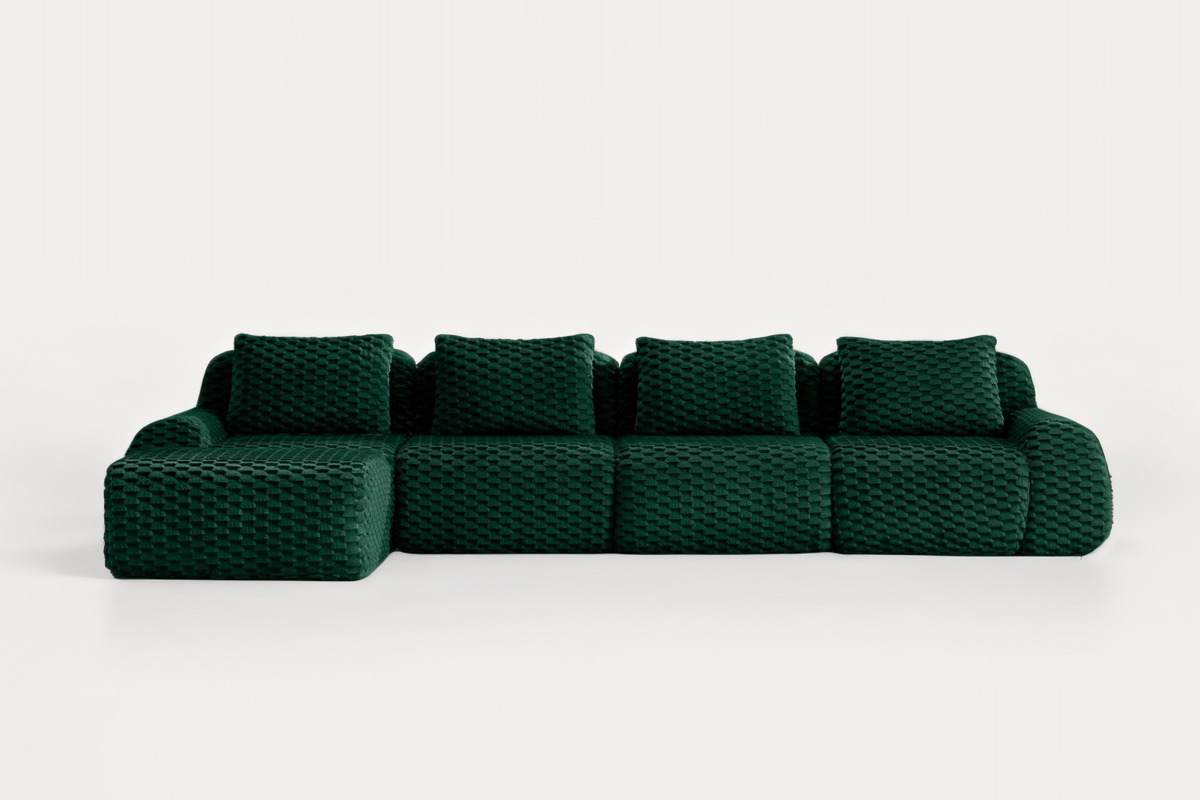 LAURENT 146" 4-Seater Sofa with 1 Ottoman