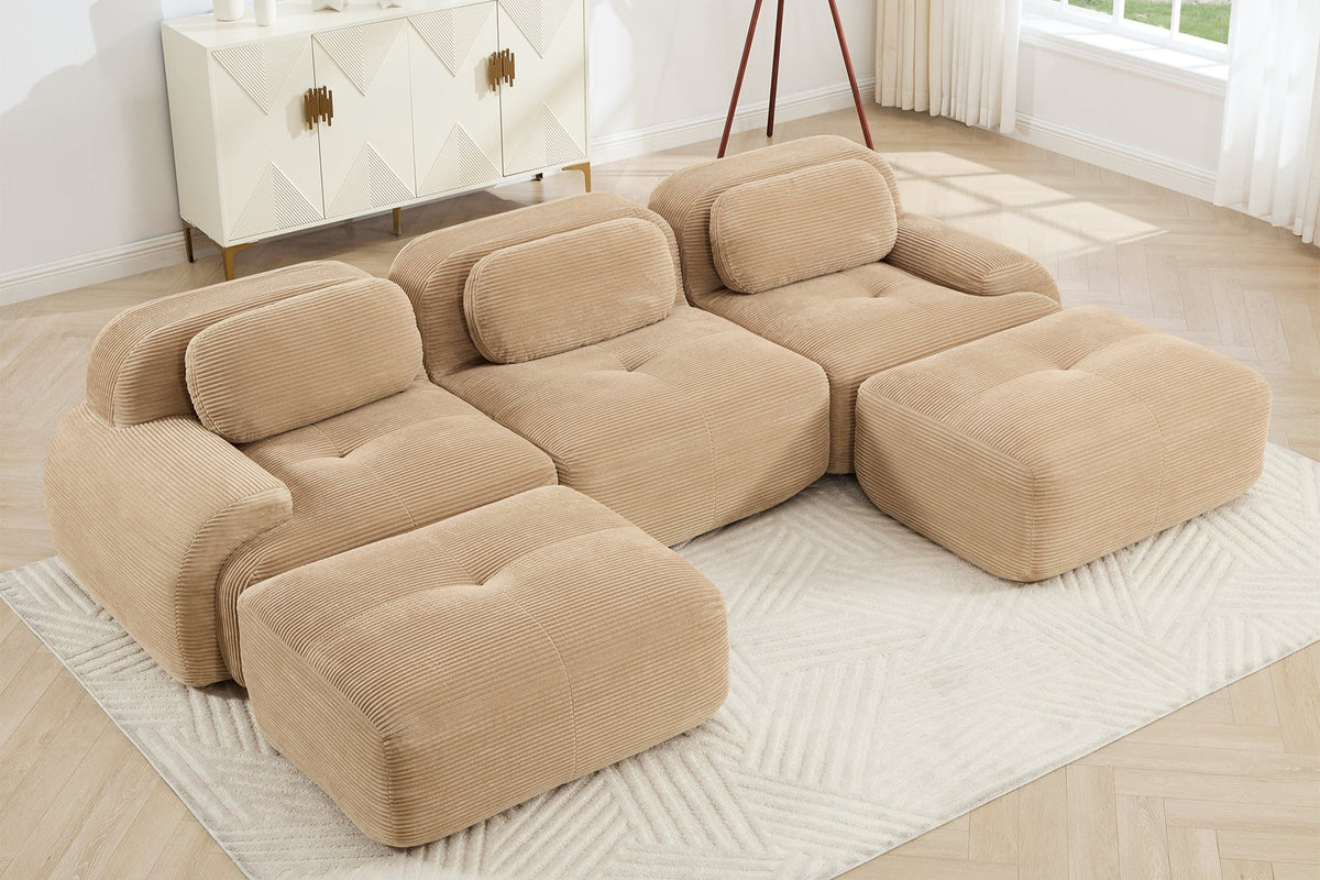 MIA 117&#39;&#39; 3-Seater Sofa with 2 Ottomans
