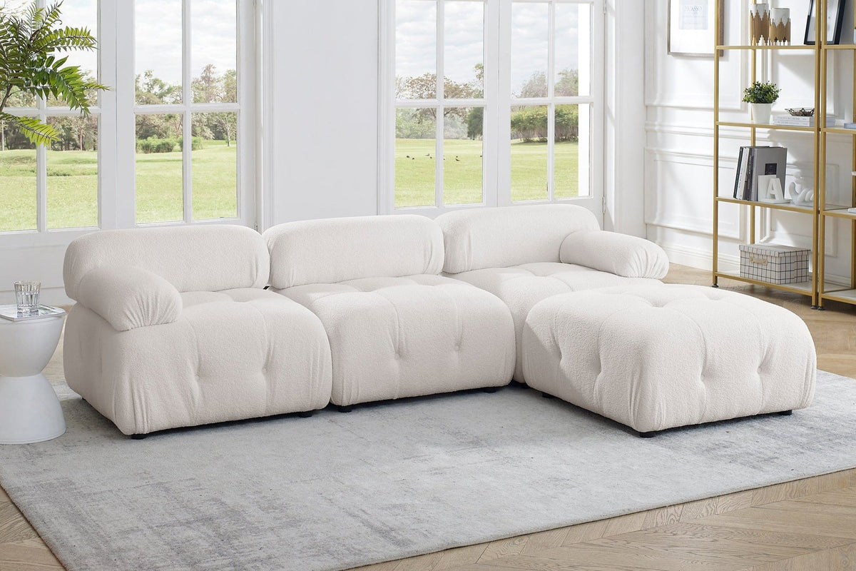 The AI Furniture Sofa Polyester - Ivory Mario Belia Modular Sofa